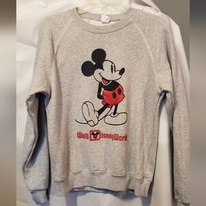 Vintage Disney Pullover Sweater Size S Grey Crewneck Walt Disney World